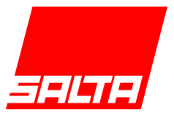 Red and white Salta Service and Performance logo.