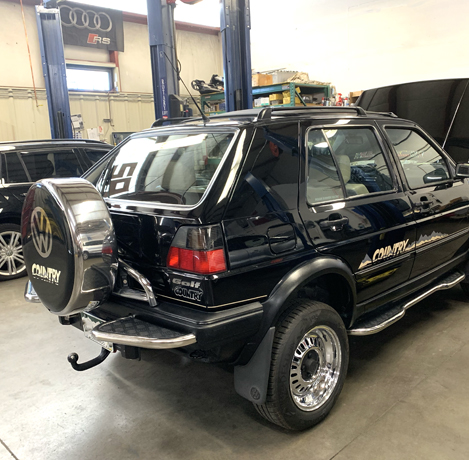 Back of a black Volkswagen